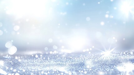 Poster - Sparkling silver glitter background with light effects.