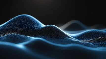 Poster - Abstract digital waves in shades of blue.