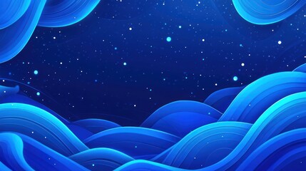 Poster - Abstract design with wavy lines and a night sky.