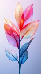 Aufkleber - Vibrant tropical leaves in bold colors showcasing nature's beauty and artistry in a vivid arrangement