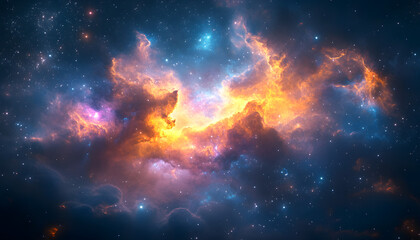Wall Mural - vivid universe with nebulae