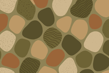 Poster - Colorful abstract stone pattern showcasing earthy tones in a modern design setting