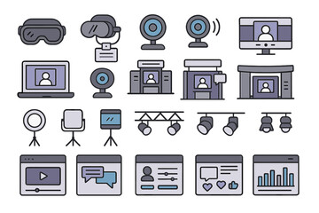 Poster - Virtual collaboration tools showcase various devices and platforms for online interaction and engagement