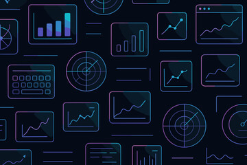 Poster - Visual representation of data analysis elements in a modern digital design