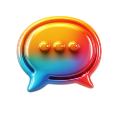 Poster - Colorful Message Bubble Icon Communication Speech Dialogue Notification on transparent background
