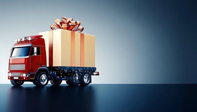Present concept - Tir or truck carrying gift box,