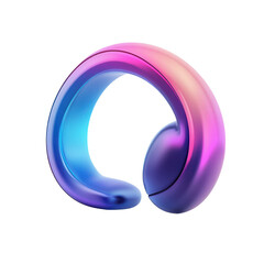 Leinwandbilder - Luminous Ring Gradient 3D Render Design Element Iridescent Flow Chrome on transparent background