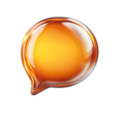 Poster - Honey bubble chat Icon for message thought Communication glossy graphic on transparent background