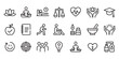 © MdMezbahul - Collection of line art icons representing wellness health mindfulness and self care