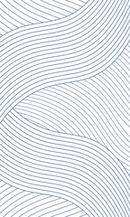 Fototapete - Abstract blue lines curve waves on white background. Minimal style concept. Vector illustration