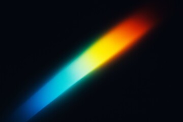 Poster - Abstract colored light beam spectrum on dark background, glowing gradient effect symbolizing energy, illumination, and futuristic concept.
