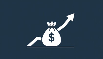 Poster - a money bag with a dollar sign and an upward-pointing arrow