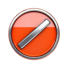 Poster - Glossy Red Forbidden Icon Silver Bevel Ban No Access Button Circle Shape on transparent background