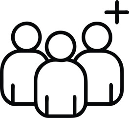 Poster - Add new group member icon vector illustration for social media team and community design concept