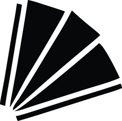 Poster - Abstract black and white geometric fan shape design element