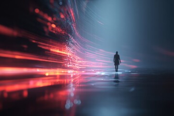 Poster - Person walking in a digital world