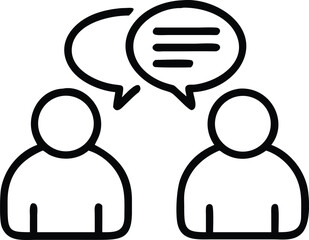 Poster - Communication discussion conversation people talking speech bubble icon vector illustration design
