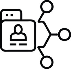 Poster - User profile data connection network diagram for social media and business communication concept