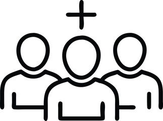 Poster - New team member recruitment add user group icon vector job hiring employee onboarding workforce expansion