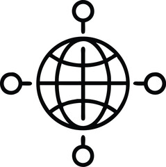 Poster - Global network connection icon vector representing worldwide communication and internet access point