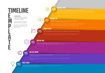 Poster - A professional and modern timeline template showing years, events, and milestones in a gradient design. Use this timeline template for business reports, history presentations, or project planning.
