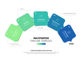 Poster - Modern multipurpose timeline template design for presentations. This timeline template is a vector infographic showing a process or milestones over time.