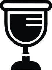 Poster - Black and white icon depicting a goblet or chalice with three horizontal lines inside