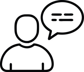 Poster - Person talking icon vector illustration communication and conversation concept outline design graphic 96