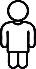 Poster - Simple black and white outline drawing of a person wearing a shirt