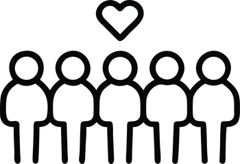 Poster - Illustration of a group of people with a heart above them representing love and community support