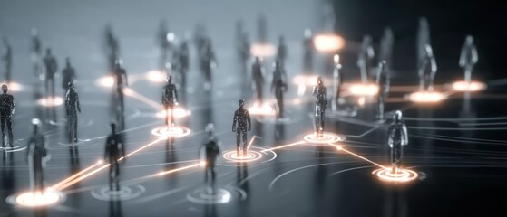 Poster - Abstract network of people digitally rendered futuristic