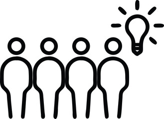 Poster - Teamwork idea generation brainstorming collaboration creative thinking lightbulb innovation concept