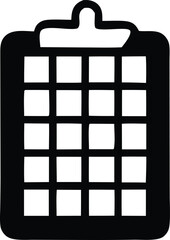 Poster - Simple black and white gridded clipboard icon illustration