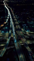 Wall Mural - crossing of the highway interweave into lines of light and shadow