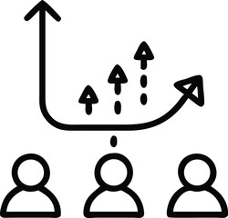 Poster - Business strategy planning teamwork collaboration success growth arrow diagram icon vector design