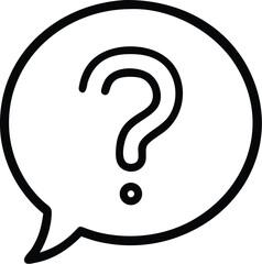 Poster - Question mark icon in speech bubble outline vector illustration for faq help support 96