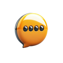 Poster - Orange Glossy Chat Bubble Icon Waiting Dots Animation Communication on transparent background