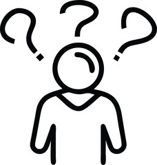Poster - Illustration of person with question marks above head concept of confusion and uncertainty issues
