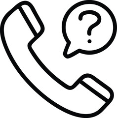 Poster - Phone support icon with question mark in speech bubble for customer service and assistance line 96