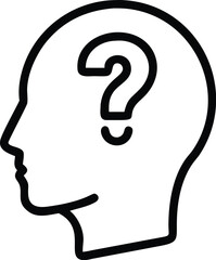 Poster - Question mark in head concept for problem solving idea generation and decision making process icon design