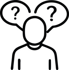 Poster - Person with question marks icon vector illustration concept for faq help and support information center