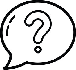 Poster - Question mark in speech bubble vector icon illustration asking for help support and information query
