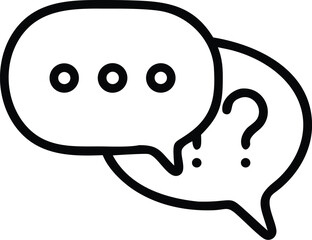 Poster - Illustration of speech bubbles with question mark and ellipsis for communication and faq design