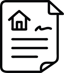 Poster - Real estate contract document icon vector illustration house agreement legal form paperwork outline