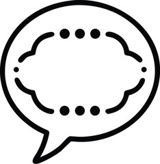 Poster - Outline speech bubble icon vector illustration for chat message communication and dialog design concept