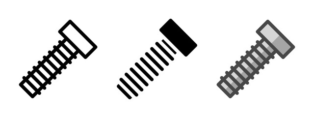 Leinwandbilder - Multipurpose bolt vector icon in outline, glyph, filled outline style. Three icon style variants in one pack.