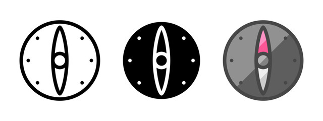 Leinwandbilder - Multipurpose compass vector icon in outline, glyph, filled outline style. Three icon style variants in one pack.