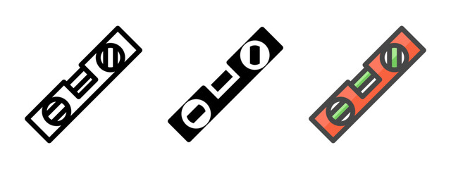 Leinwandbilder - Multipurpose level vector icon in outline, glyph, filled outline style. Three icon style variants in one pack.