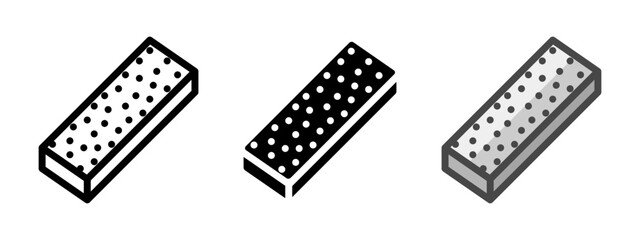 Leinwandbilder - Multipurpose sharpening stone vector icon in outline, glyph, filled outline style. Three icon style variants in one pack.