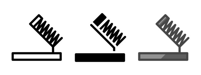 Leinwandbilder - Multipurpose soldering iron stand vector icon in outline, glyph, filled outline style. Three icon style variants in one pack.